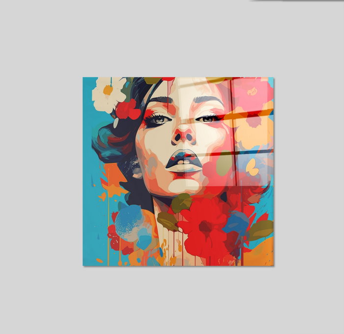 Wallity Cuadro Decorativo de Vidrio Templado Multicolor 50 x 50 cm